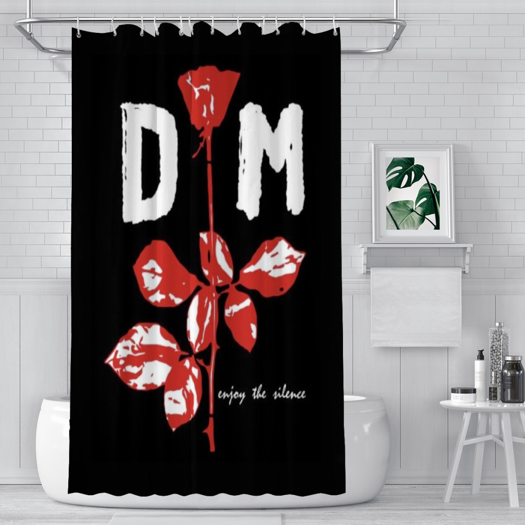 Depeche-mode dusjforheng landskap badeforheng med kroker til badet vanntett landskap: 180*210cm / Lett bule