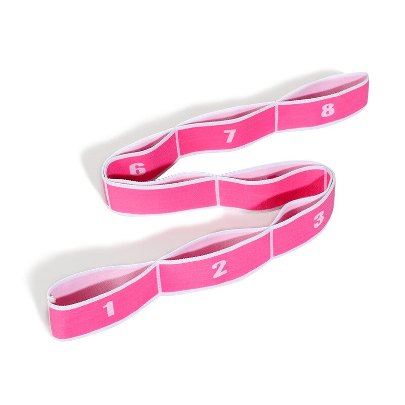 2 Pcs Yoga Stretching Belt Fitness Yoga Pilates Elastic Band 8 Loop Elastic Nylon Latex Tape Stretching Belt