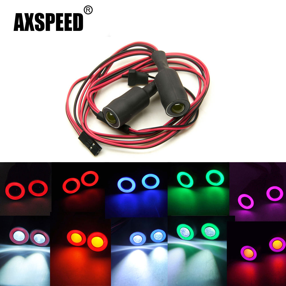 AXSPEED 10/13mm OD LED Light Angel & Demon Eyes LED 2 Leds Headlight Headlamps Bulb for 1/10 RC Model Car Truck Parts
