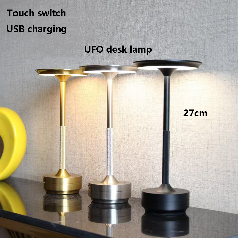USB oplaadbare tafellamp, aluminium restaurantbar tafellamp, dimmende sfeer aanraakschakelaar, decoratieve draagbare tafellamp
