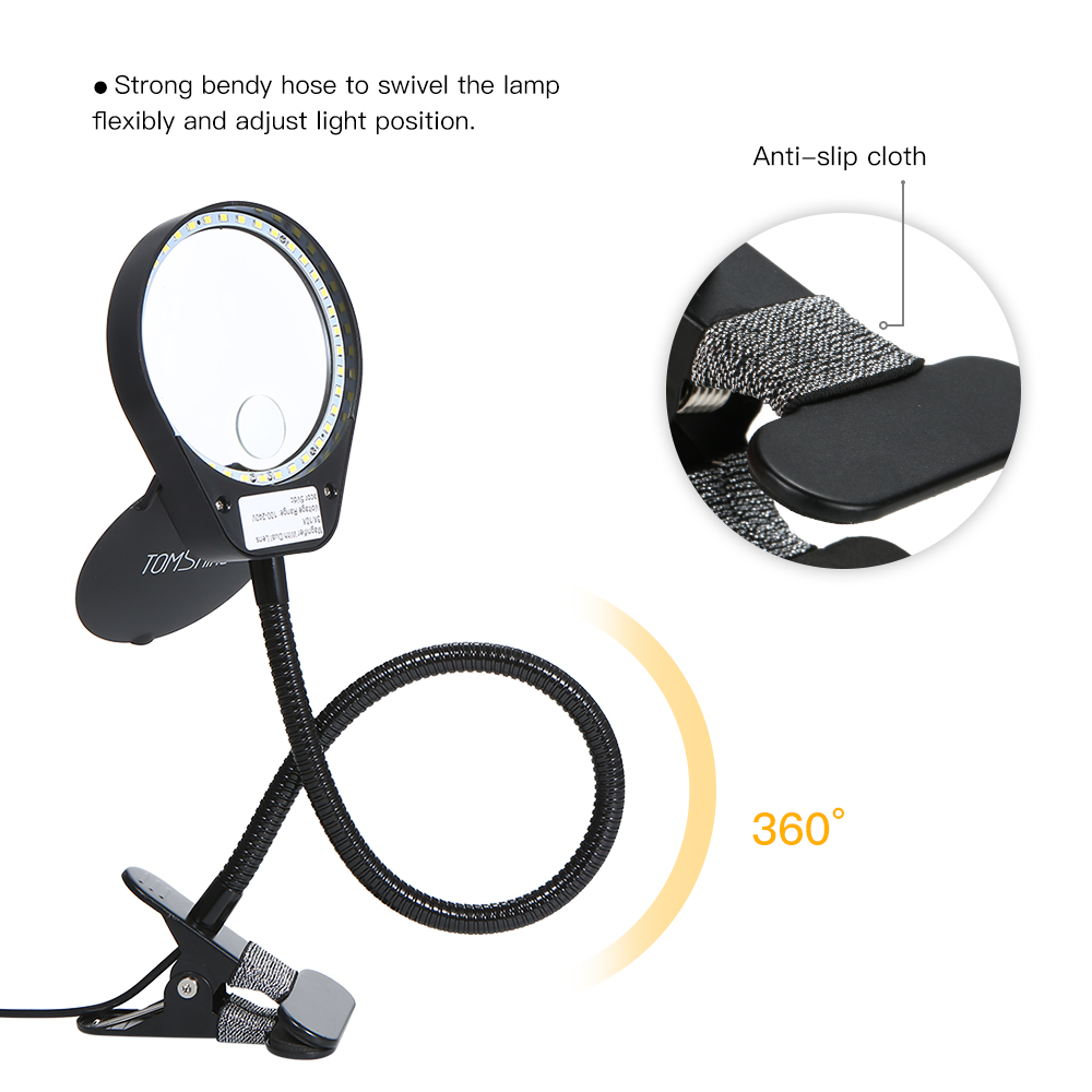 Led 3x/10x Vergrootglas Met Klemclip Tafellamp Bureaulamp Vergrootglas Verlichte Dimbare Helderheid