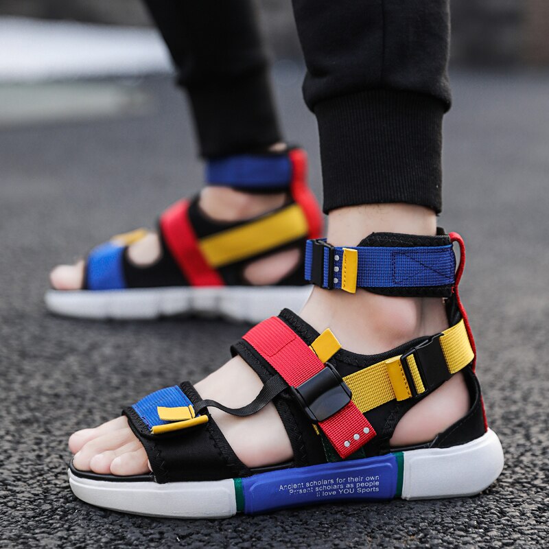 Sommer Männer Sandalen Gladiator Strand Schuhe Männlichen mischen farbe Hausschuhe Sport Wasser kippen-Flops Sandalia Masculina Zapatos De hombre