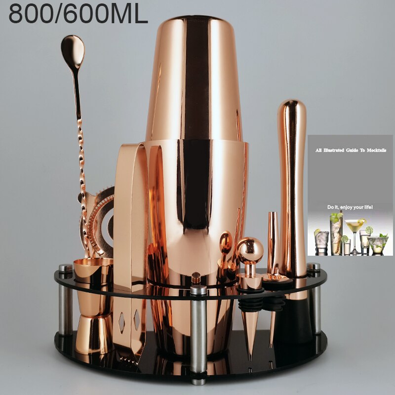 Martini Trinken Boston Edelstahl Shaker Home Bar Werkzeuge 800/750/600/450ml Cocktail Shaker Set bartender Kit Stehen: RG 800 600ML BL