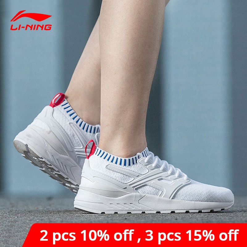 Li-ning dames top 2000 kt lifestyle schoenen comfort sneakers sokachtige ondersteuning stabiliteit voering voering sportschoenen agln 006 yxb 144