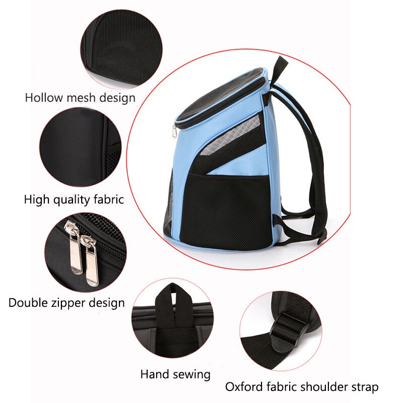 Foldable Pet Bag Carrier Backpack Dog Cat Outdoor Travel Carrier Packbag Portable Zipper Mesh Pet Out Bag Cat Backpack