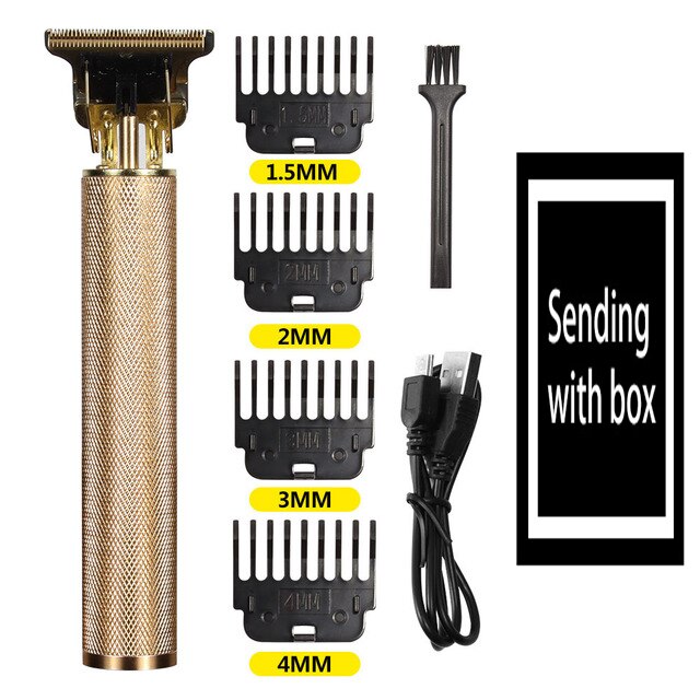 Tondeuse à cheveux professionnelle 2022 T9 0mm pour hommes, rasoir électrique pour barbe et barbier, Machine pour couper les cheveux: gold