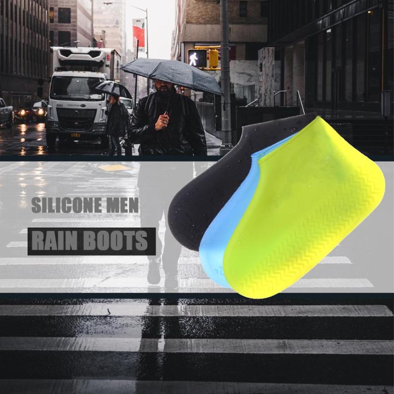 Calzado de silicona reutilizable impermeable para hombre, cubre Botas de lluvia, ropa Unisex lavable antideslizante reciclable