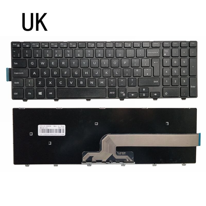 Us / uk / sp laptop tastatur til dell inspiron 15-3000 5000 7559 5547 5000 5545 5542 5545 5547 3541 3542 3543 3550: Uk