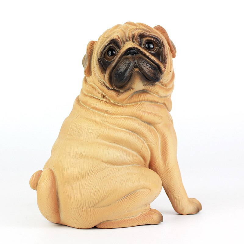 Realistische Herbruikbare Plastic Kunstmatige Pug Hond Model Standbeeld Leuke Voor Home Office Decor Collectible Tt-Best