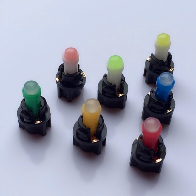 Bombilla Led T5 T6.5 w1.2 WCAR, luces interiores, panel, cuña indicadora de calentamiento, instrumento automático, lámpara de aire acondicionado 12V 10 Uds.