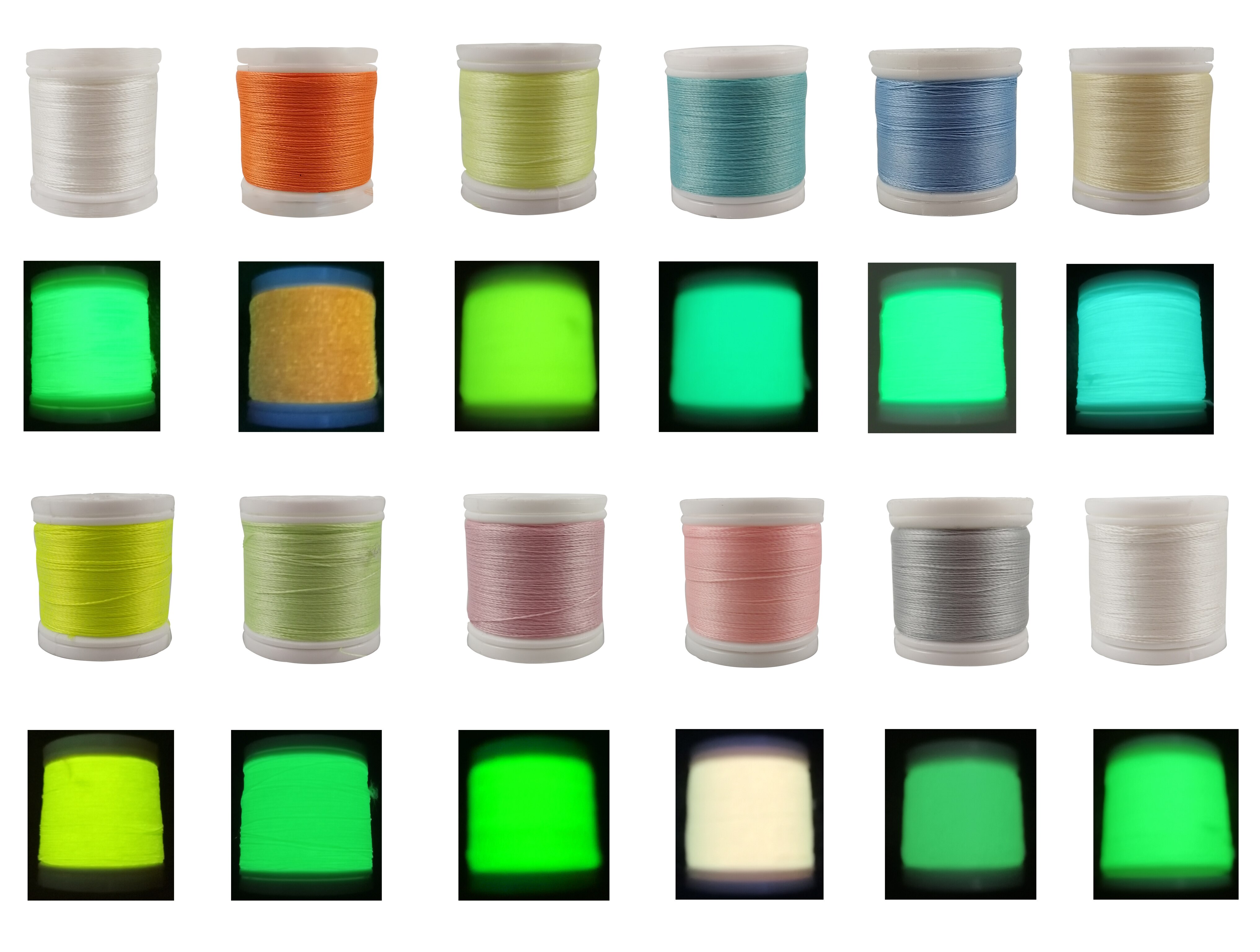Glow In The Dark Thread 12 Colors Polyester Sewing Thread For Sewing Embroidery