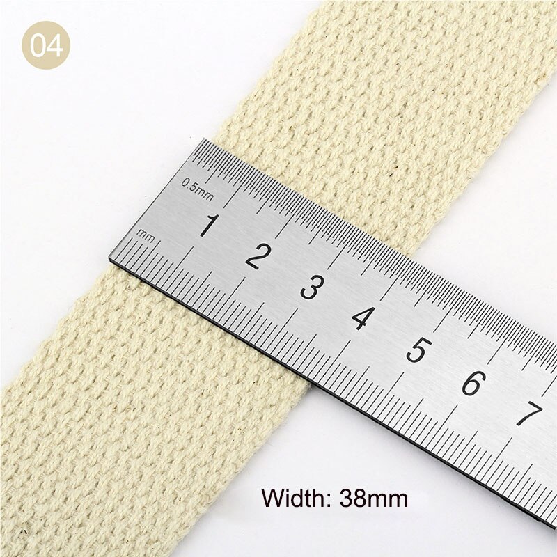 Rouleau de sangle Beige 100% coton, 50 Yards/rouleau, ruban en toile de 1.5mm d&#39;épaisseur 20mm 25mm 38mm, sangle pour sac à dos, accessoires de couture