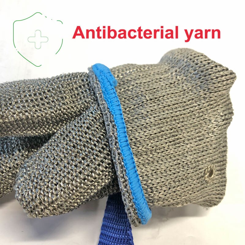 Antibacterial Cut Resistant Glove Level 9 Stainless Steel Wire Metal Mesh Butcher Safety Work Gloves For Meat Cutting Gloves