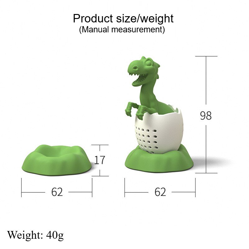 dinosaurio forma Infusor de té de colador de té de hierbas de hoja de especias filtro, colador reutilizable Teaware Filtro Infusor de té