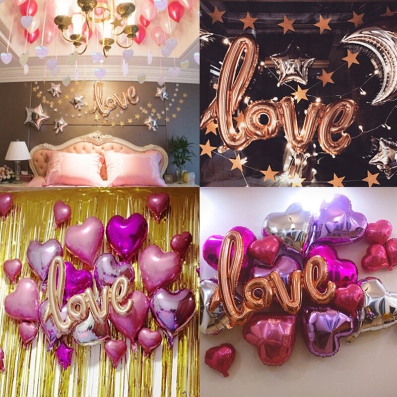 Lettre amour feuille ballon anniversaire mariage anniversaire saint valentin fête décor QX2E