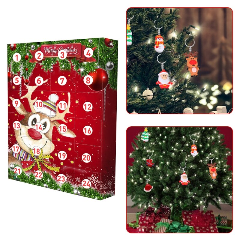 24 szt. Różne ozdoby choinkowe odliczanie kalendarz adwentowy DIY miniatura