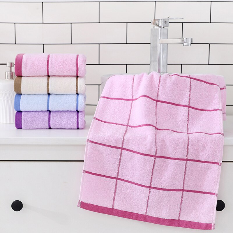 Cotton Face Towel Hand Towel Pink Purple Ivory Blue Wedding Cotton Plaid Bath Towel Face Towel Kitchen Cleanning