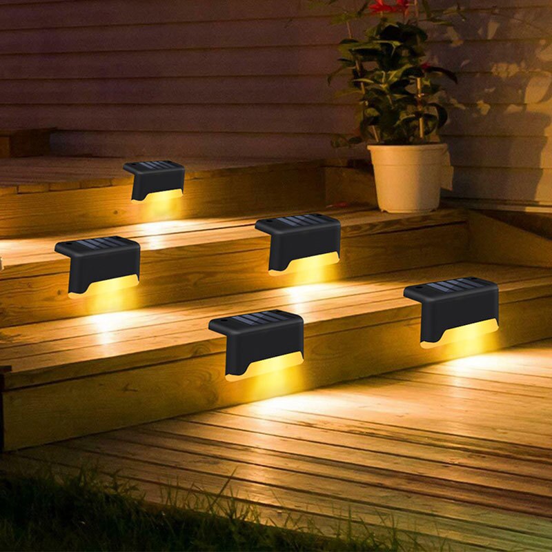 Luces Solares LED escalera de sendero luz exterior lámpara de paso jardín valla de patio pared paisaje lámpara Solar luz nocturna al aire libre