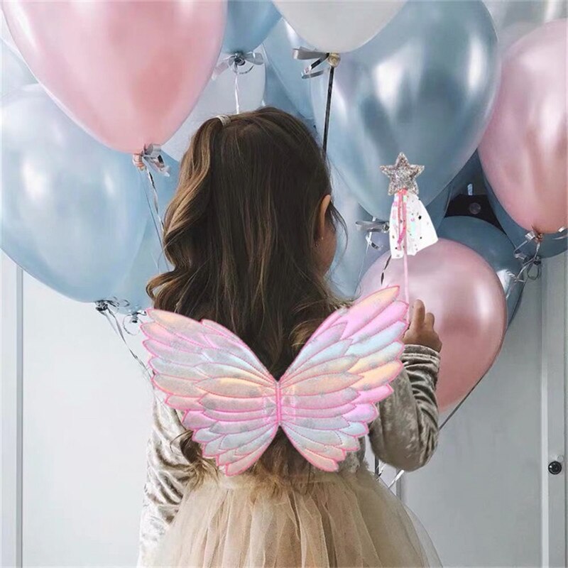 Girl Rianbow Butterfly Wings Kids Unicorn Costume Accessories Children Baby Halloween Party Angel Flying Wing