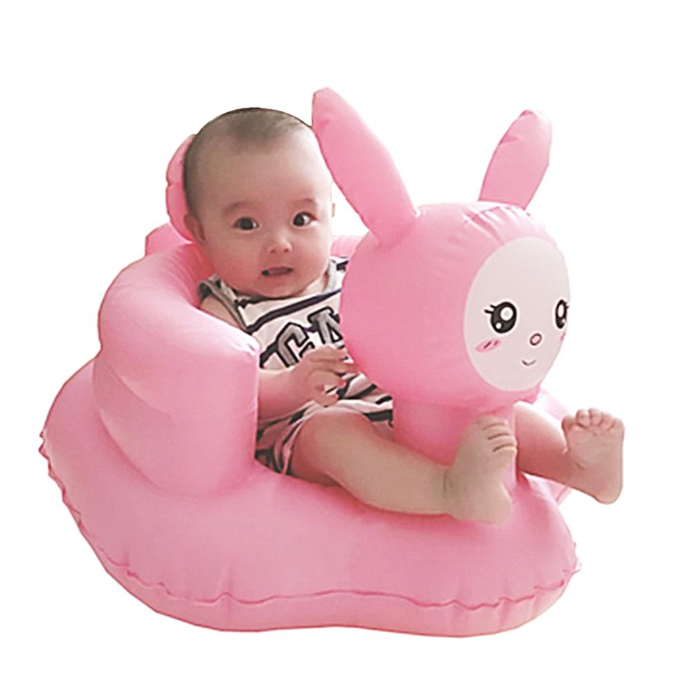 Pink Rabbit Baby Inflatable Sofa Seat Baby Learning Chair BB Dining Chair Portable Multifunctional Bath Stool Baby Supplies