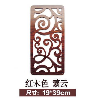 Chinese solid wood screen folding decoration partition hollowed hanging screen screen partition 19X39cm: 05