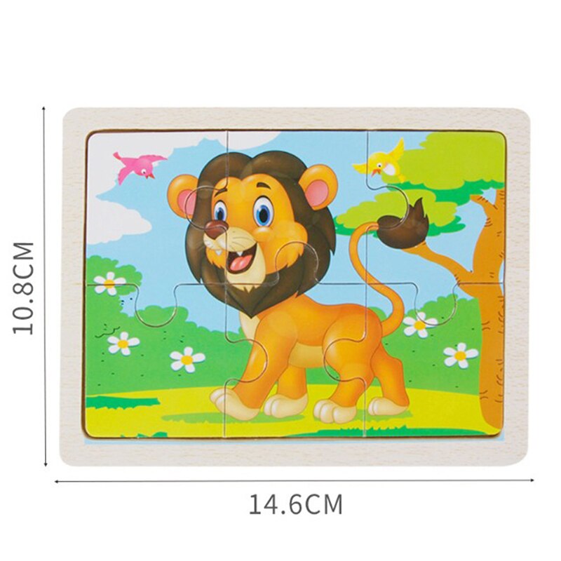 6 Kleine Stuk Kids Toy Houten Puzzel Houten 3D Puzzel Voor Kinderen Baby Cartoon Dier Puzzels Educatief Speelgoed