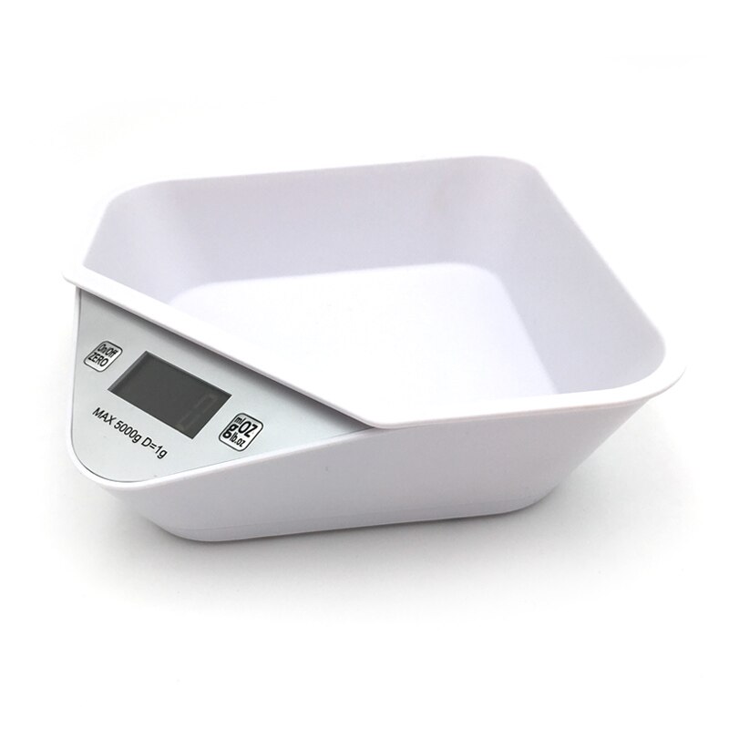 BECBI 5000g x 1g Precisie Digitale Keuken Weegschaal Met Kom Zwart Display Voedsel Schaal, keukenweegschaal digitaal 5000g 11lb: White