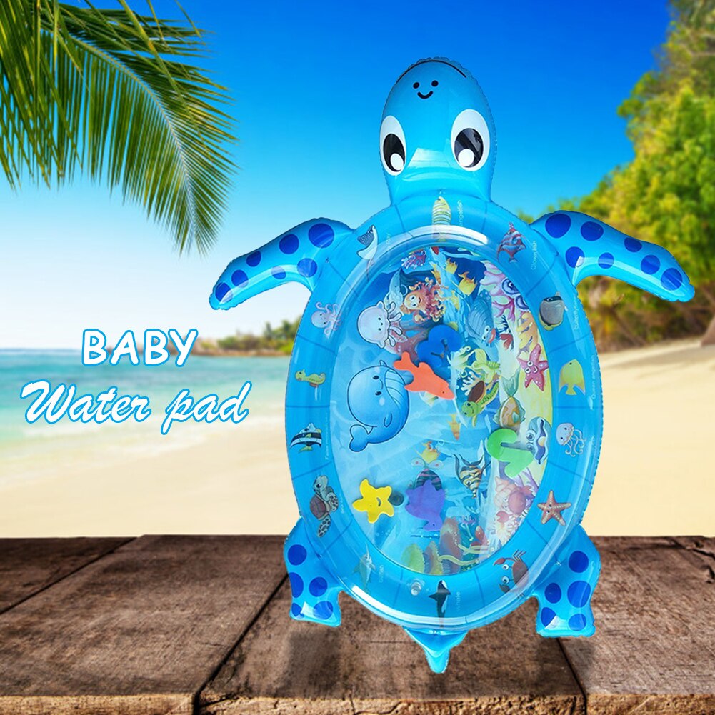 Sea Turtle Toddler Inflatable Ice Water Patted Mat Baby PVC Tummy Time Cushion Activity Center Playmat Pad