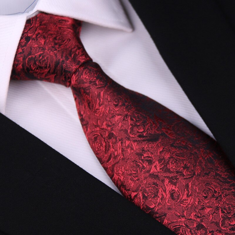 Mannen Stropdas 8Cm 100% Zijde Blauw Mode Plaid Business Huwelijksgeschenken Voor Heren Accessoires Formele Kleding Stropdas: Rood