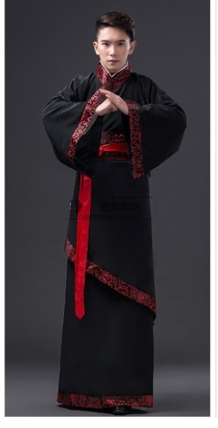 Zwarte traditionele Nationale tang pak Oude Chinese Hanfu Kleding mannen Kostuum Hanfu Mannen mannelijke: Black2 / L