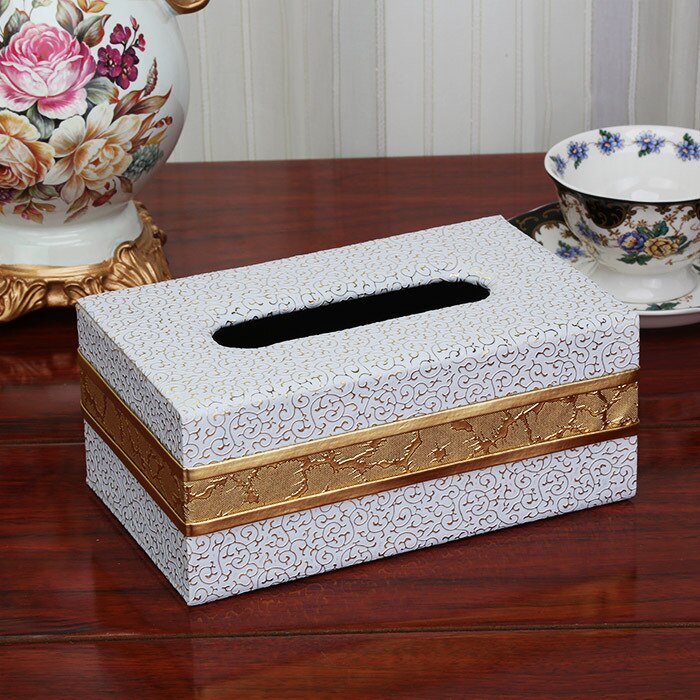 Leather Drawer Box European Style Household Tissue Box Towel Napkin Tissue Box Office Home Hotel Decorative Tissue Boxes: Medium-F