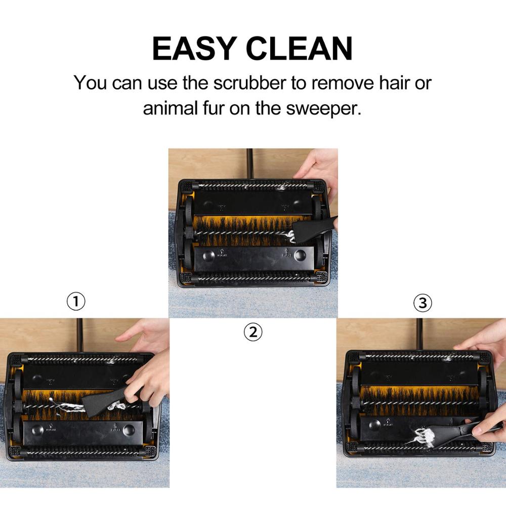 Escoba automática de empuje manual para limpieza del hogar, barredora de suelos y alfombras para oficina, limpiador de restos de polvo con cepillo, Cleanhome