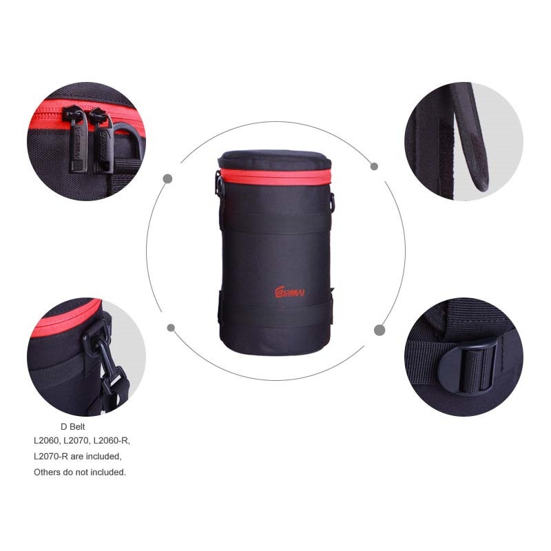 Photo Adjustable Black Strap DSLR Padded Camera Waist Belt Holder w/ Nylon Functional Soft Padded Lens Bag Pouch Case