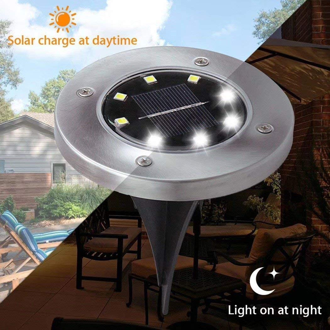 8 Stuks Solar Path Lights Solar Power Disk Licht Pathway Floor Light Ondergrondse Lampen Outdoor Tuin Landschap Tuin Gazon Lamp