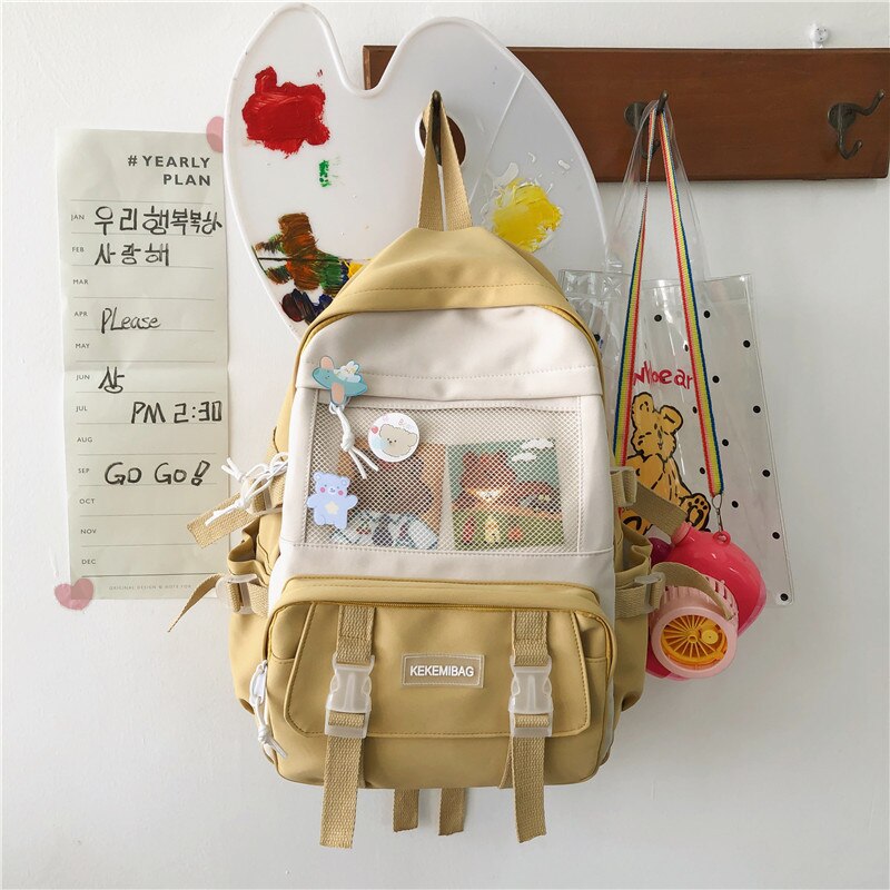Koreanische Version von Harajuku Einfache Mädchen Student Schul Nylon Multifunktionale Rucksack Outdoor Reise Mochila Escolar