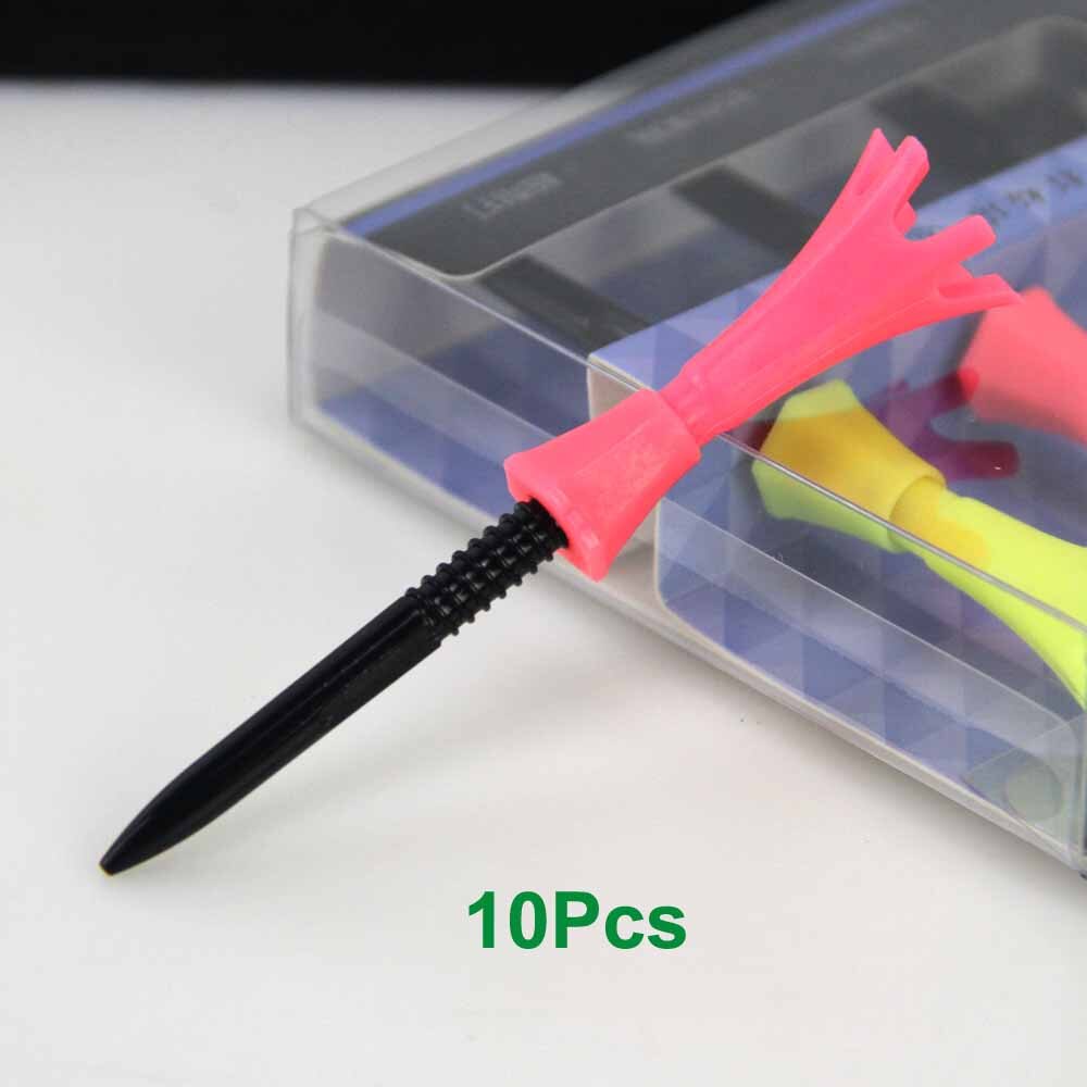 10Set Verstelbare 80Mm Training Golf Tee Bal Houder Self Staande Praktijk Anti-Vliegende Accessoires Bal Studs Tees: Roze