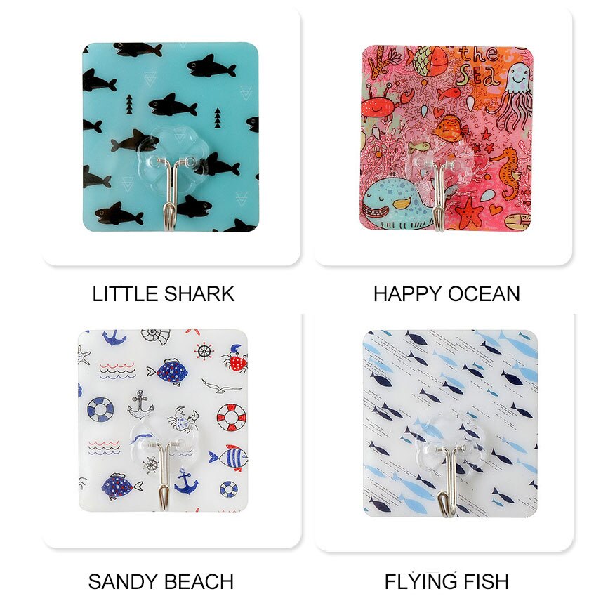 Door hook Cartoon strong glue hook wall sticker hook no trace no nail coat hanger stainless steel adhesive hooks