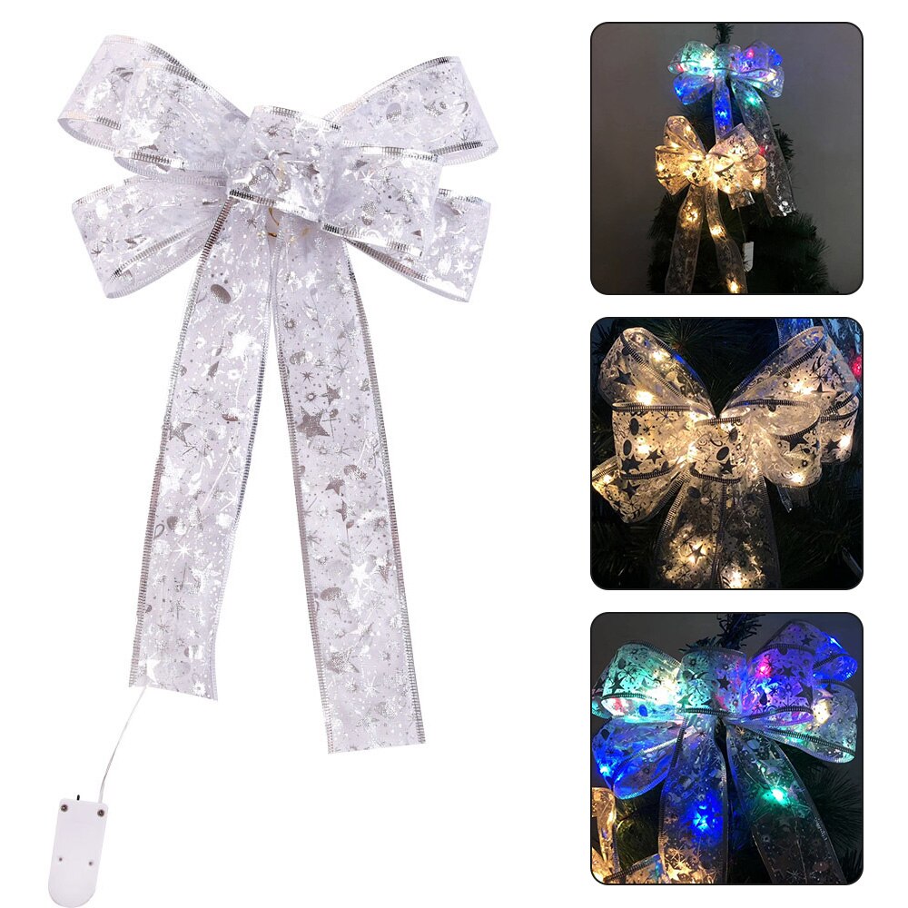 Linten strikken led kerstboomversieringen voor het toevoegen van een festivalsfeer kerstboomlint flessen decoratie verlichting