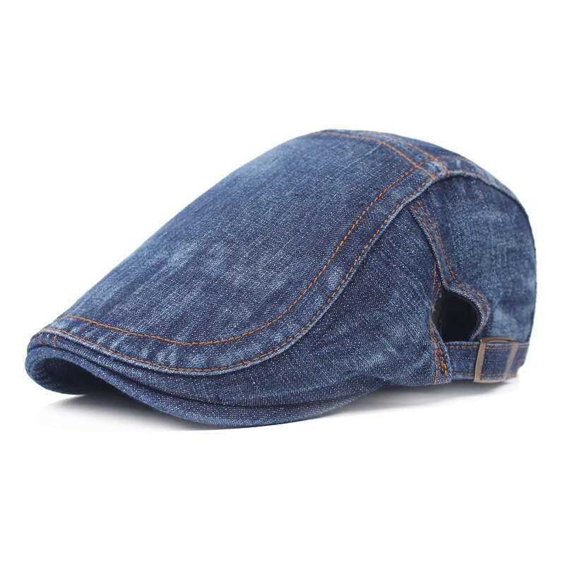 Béret en jean ajustable pour hommes et femmes, casquette de journal, Gatsby Cabbie, casquette de conduite, à visière avant, automne: 04