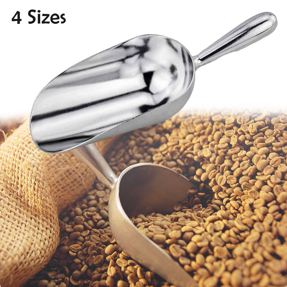 Thickened Stainless Steel Ice Scoop Rice Shovel Bean Tea Flour Food Sugar Bin Dry Goods Candy Spice Shovel Aluminum Popcorn #3$