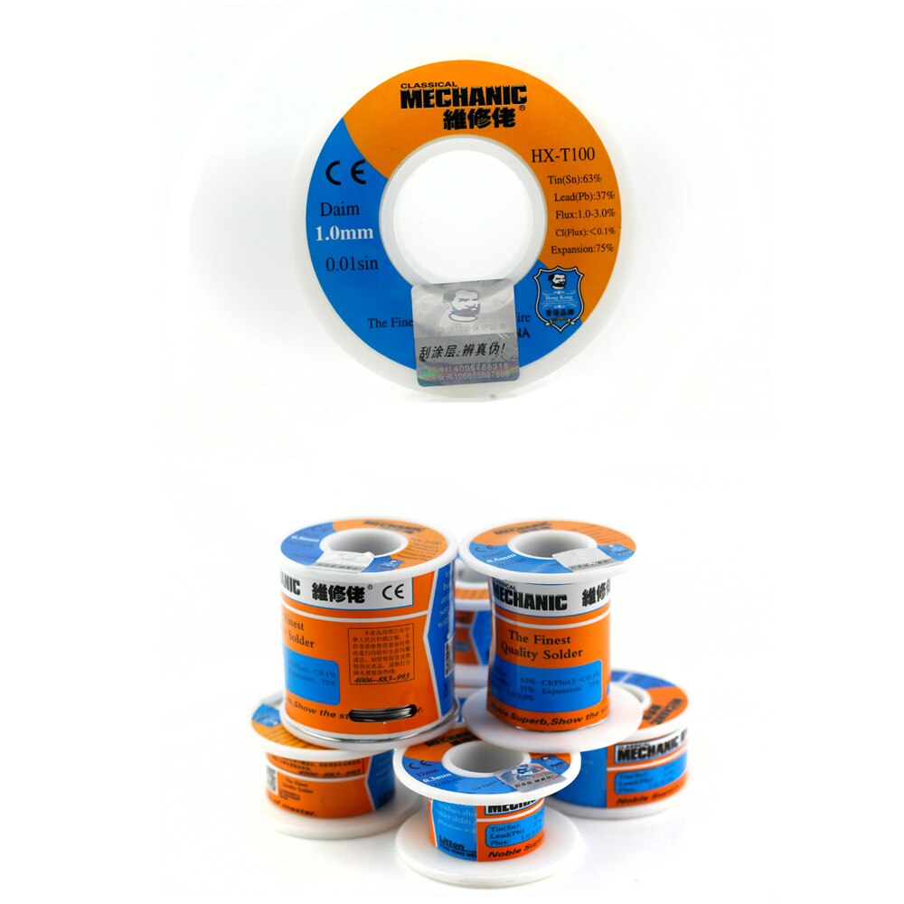 Étain mécanique de 63/37 étain 0.3mm/0.4mm/0.5mm/0.6mm noyau de colophane étain/plomb 50g bobine de fil de soudure de Flux de colophane