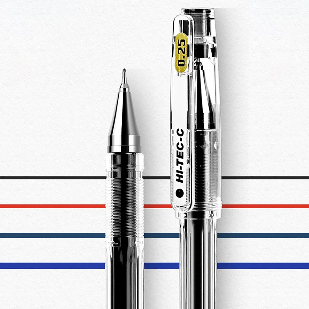 Pilot gelpenna hi-tec-c sprutspets finansiell bötespenna 0.25/0.3/0.4/0.5mm svart penna kontorstillbehör skola japansk brevpapper