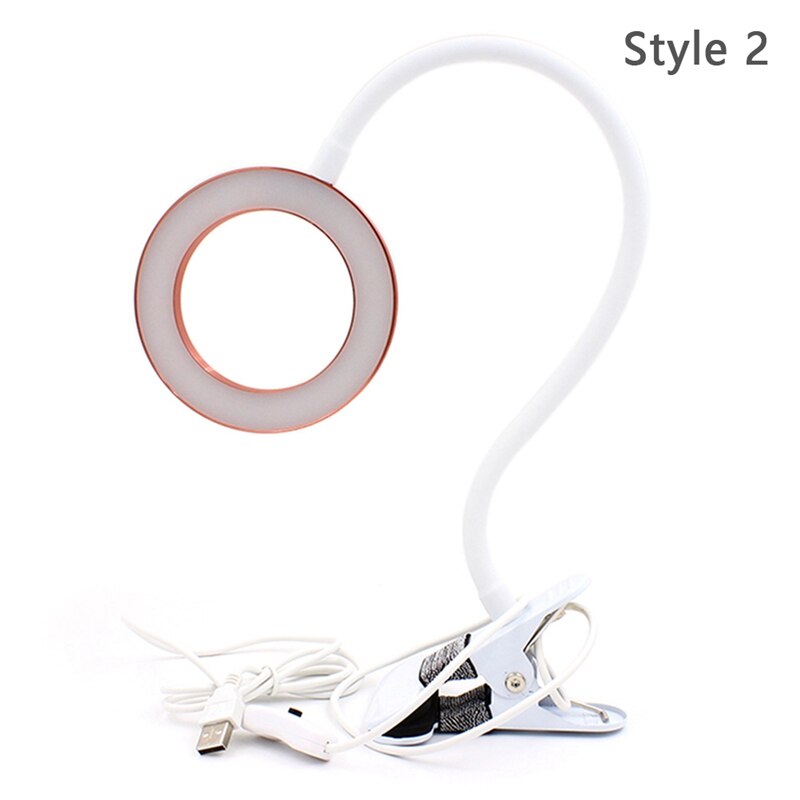 Lampe LED de broderie de beauté, prise USB, petit bureau, lumière de Table, lumière chaude, Protection des yeux, Loupe, tatouage, Nail Art, 1 pièce: 2