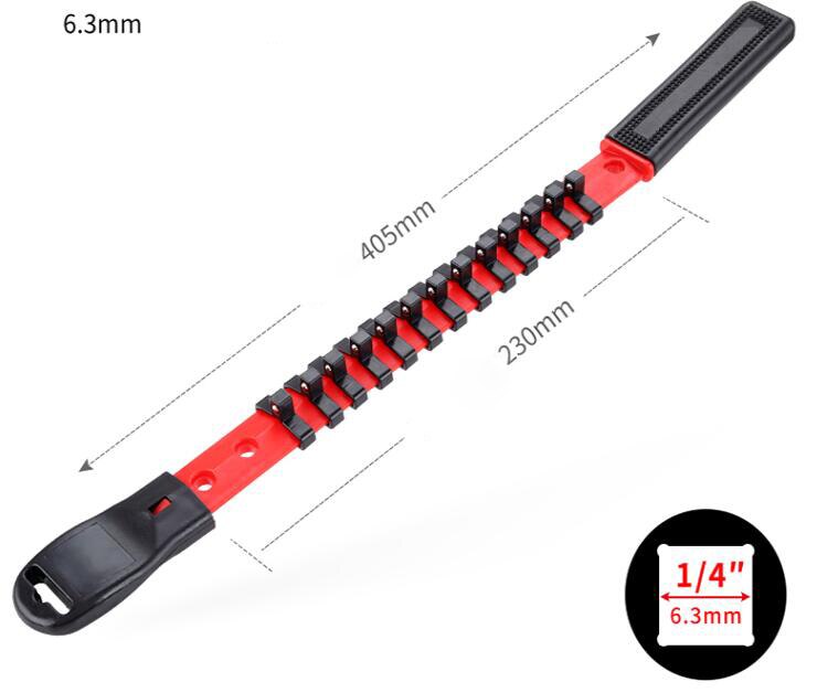Steckschlüssel Lagerung Gestell eisen Schiene Gestell Halfter Stock Werkzeug Organizer Schiebe 1/4 &quot;3/8&quot; 1/2 &quot;Industrielle Abschluss werkzeug Halfter: 1PC 6.3mm Streifen