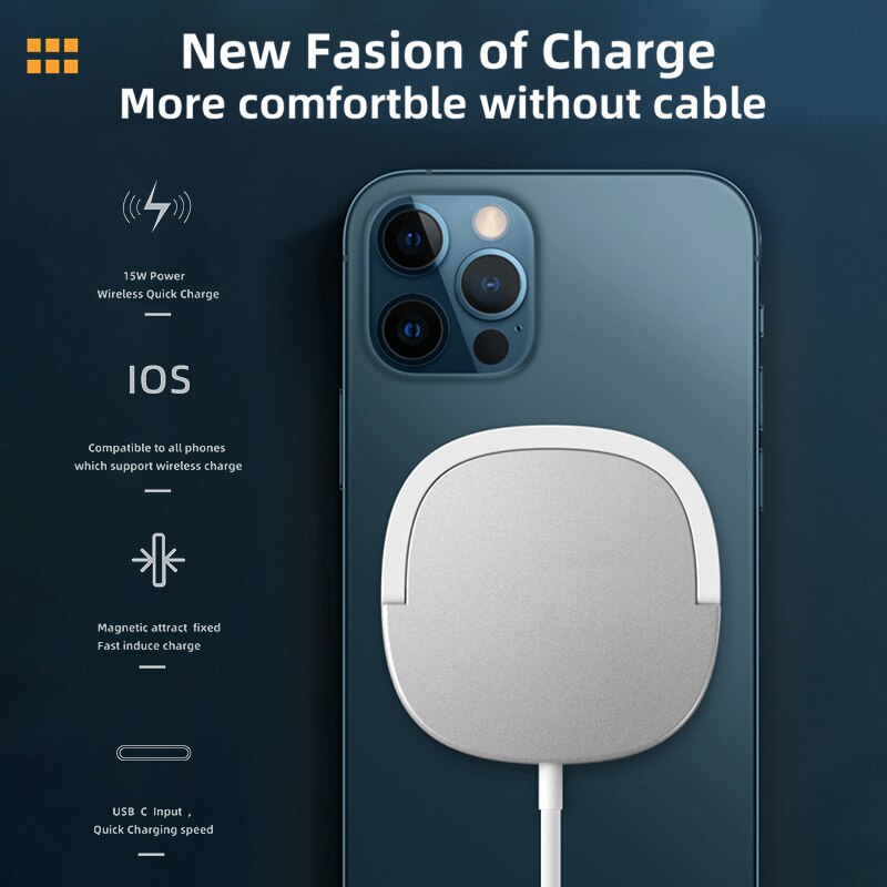 Ring Draadloze Opladen Ondersteuning Draadloze Opladen Van Mobiele Telefoons 15W Fast Charger Plug Voor Type-C Quick Lading plug Draagbare
