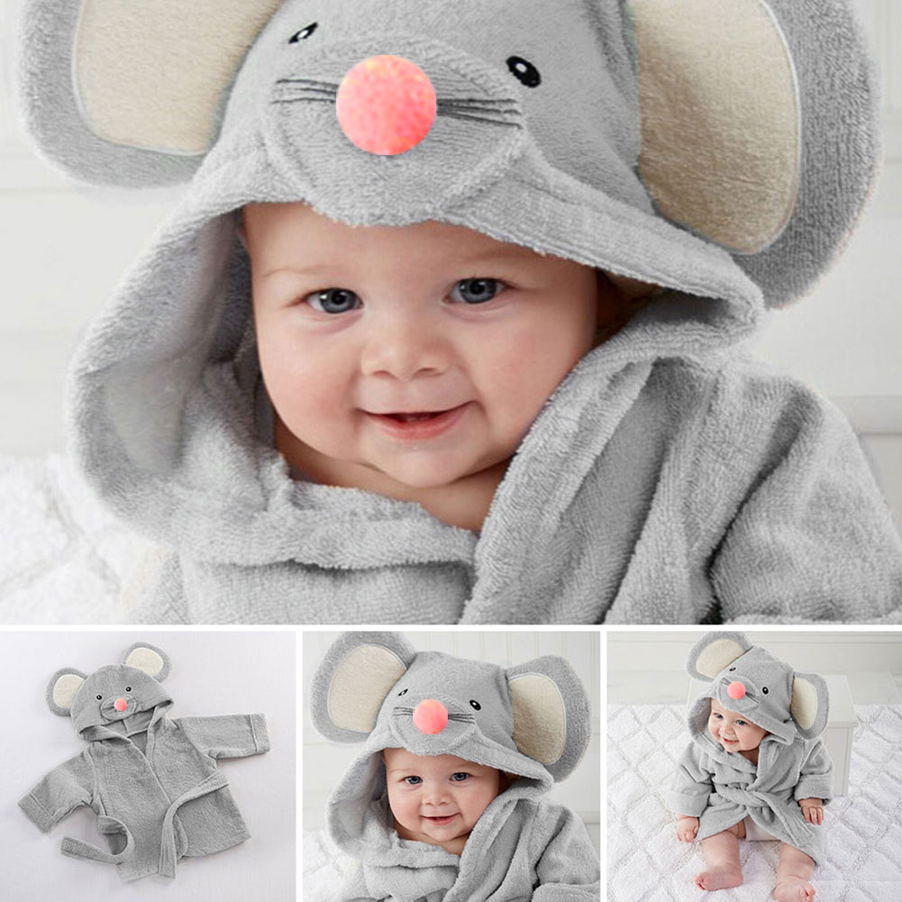 Cartoon Baby Peuter Hooded Badhanddoek Deken Badjas Wrap