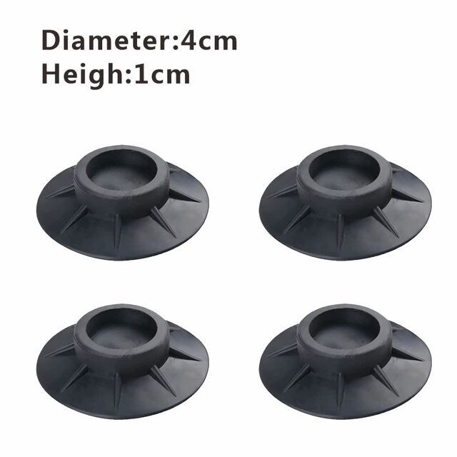 4PCS Anti Vibration Washing Machine Feet Pads Rubber Legs Silent Skid Raiser Mat for Washing Machine Support Refrigerator Base: 4pcs black
