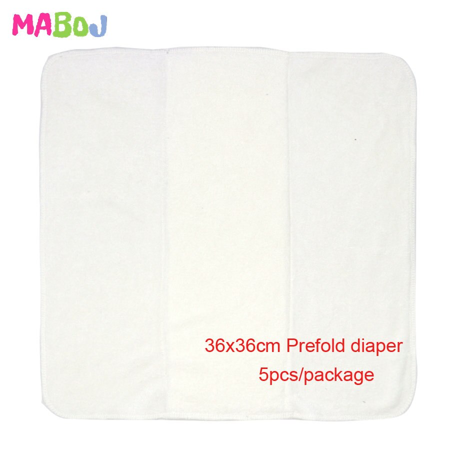 MABOJ Prefold Cloth Diaper Baby Organic Bamboo Fiber 36x36cm Absorbent Reusable Washable Diapering Ecological Nappy Eco-friendly: White