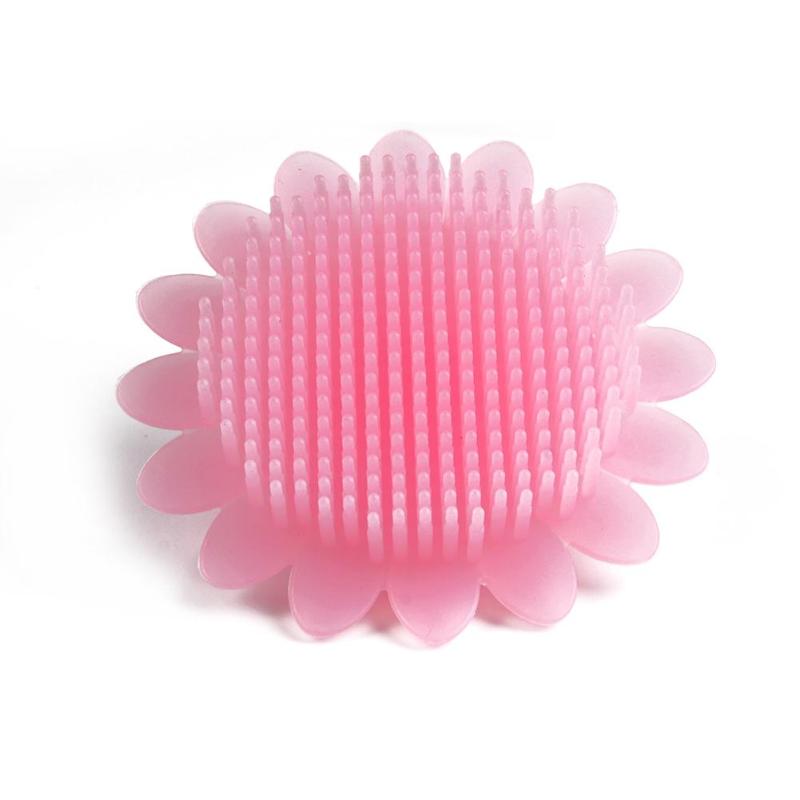 Baby Bad Borstels Wassen Pad Siliconen champú Borstel ducha Bad Gezichtsreiniger cepillos de baño de bebé en forma de girasol