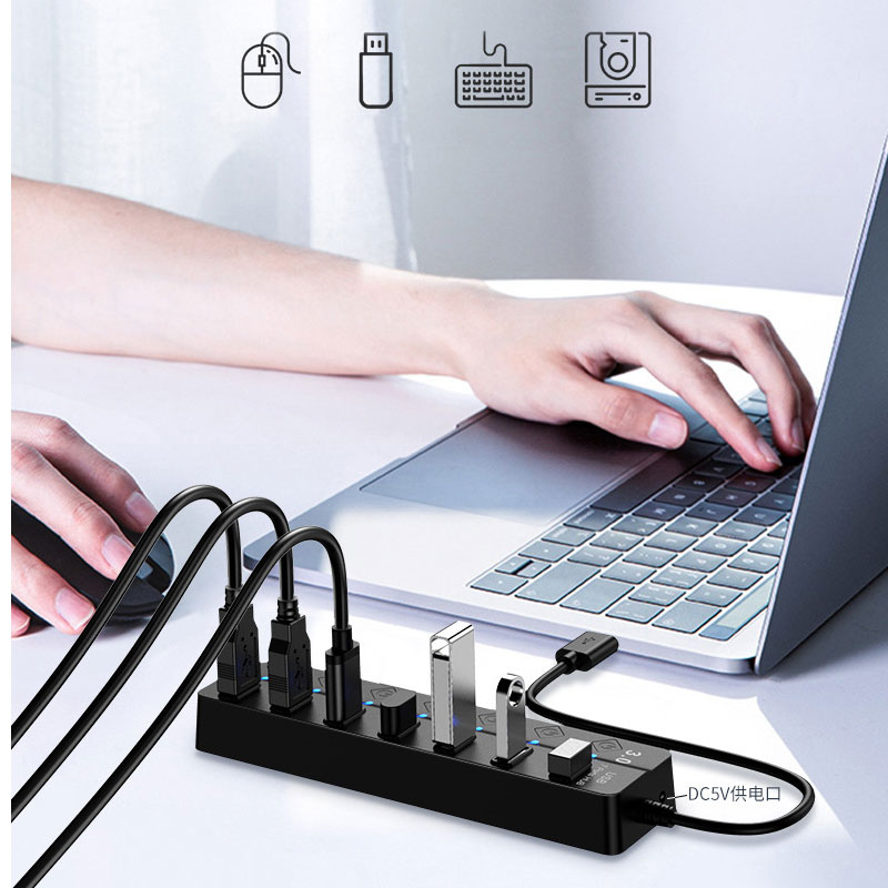 USB 3,0 Hub USB 2,0 Multi USB Splitter Hub 100cm Cable de largo expansor múltiple para ordenador portátil accesorios de PC adaptador Usb